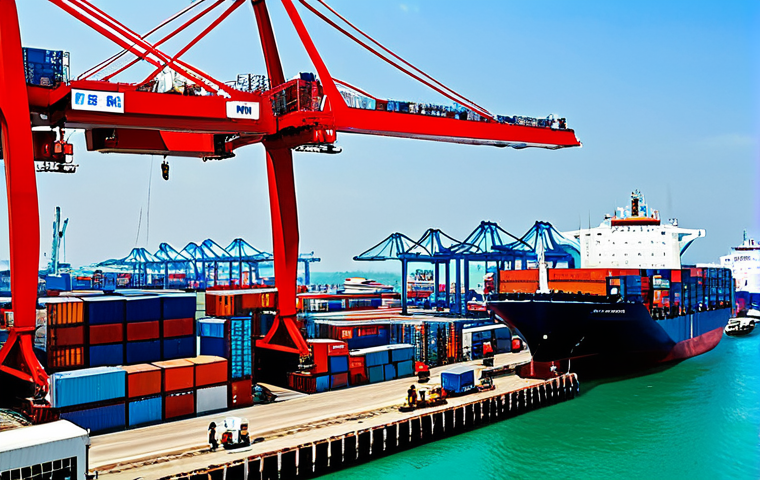 Modern Thai Port**

"A bustling, modern deep-sea port in Thailand, with large container ships being loaded and unloaded, fully clothed workers in appropriate attire, cranes moving containers, logistics operations, sunny day, cityscape in the background, safe for work, professional, perfect anatomy, correct proportions, high resolution, vibrant colors, appropriate content, family-friendly, modest."

**