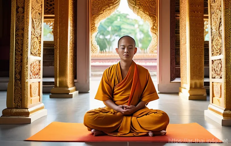 태국에서 요가 리트릿 - **A Serene Morning Yoga Session on a Thai Beach:**
    A person of ambiguous gender, dressed in comf...