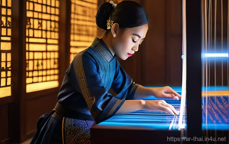 태국의 디지털 아트 씬 - Prompt 1: "The Weaver of Light"**