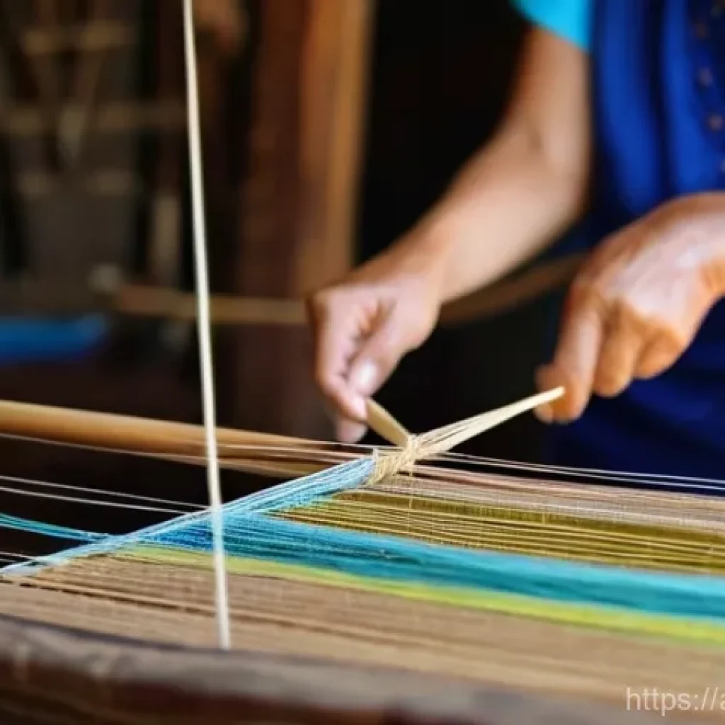 태국의 특산품 비교 - **Prompt:** A close-up shot of a skilled Thai artisan, wearing traditional, modest clothing, meticul...
