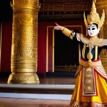 태국 전통 춤 종류 - **Prompt 1: Khon Royal Masked Drama**
"A stunning, high-definition image of a majestic Khon danc...