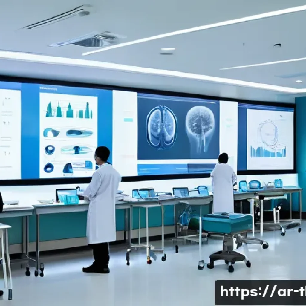 태국의 의료 교육 - A modern Thai medical university classroom with diverse students engaged in both theoretical lecture...