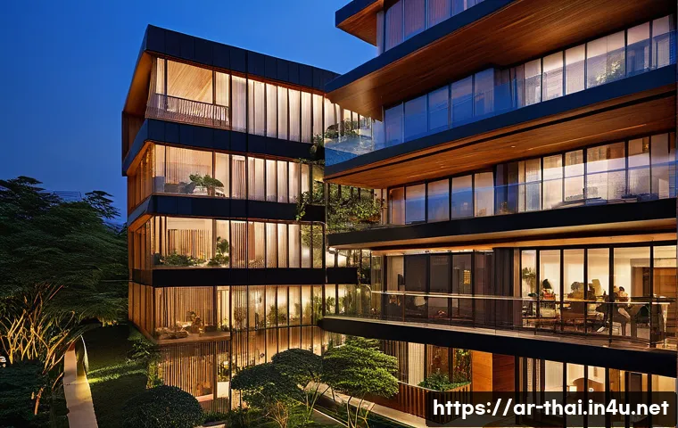 태국의 최신 건축 프로젝트 - A modern architectural complex in Bangkok that harmoniously blends traditional Thai cultural element...