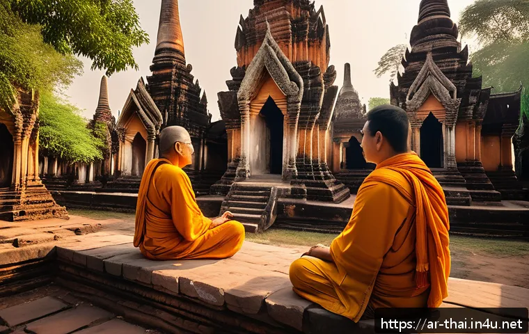 태국의 세계유산 목록 - A panoramic view of the ancient city of Ayutthaya in Thailand during golden hour, showcasing towerin...