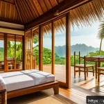 태국의 현대식 리조트 디자인 - A serene eco-resort villa in Koh Samui, Thailand, featuring natural bamboo and local wood constructi...