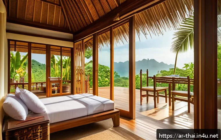 태국의 현대식 리조트 디자인 - A serene eco-resort villa in Koh Samui, Thailand, featuring natural bamboo and local wood constructi...