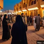 태국에서 열리는 국제 영화제 - A vibrant international film festival scene set in a lively Middle Eastern city at dusk, featuring a...